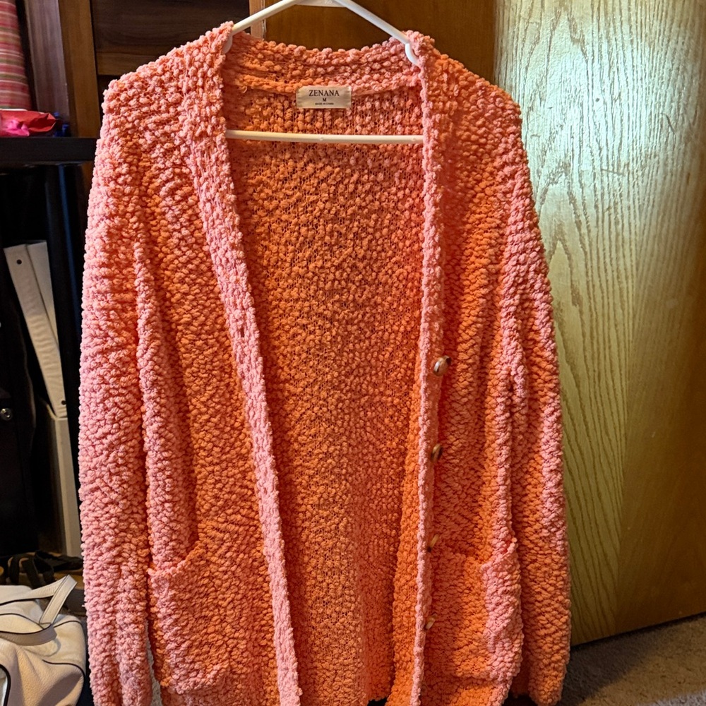 Zenana Outfitters Coral Knit Sweater